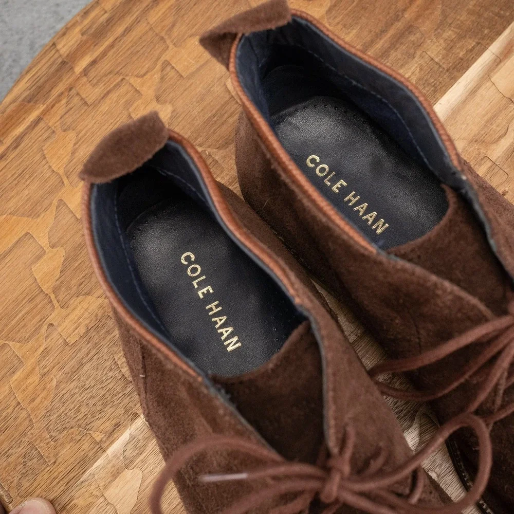 Cole Haan Ogden Boot Mens 11 Brown Good Suede Chukka Lace Up C26393